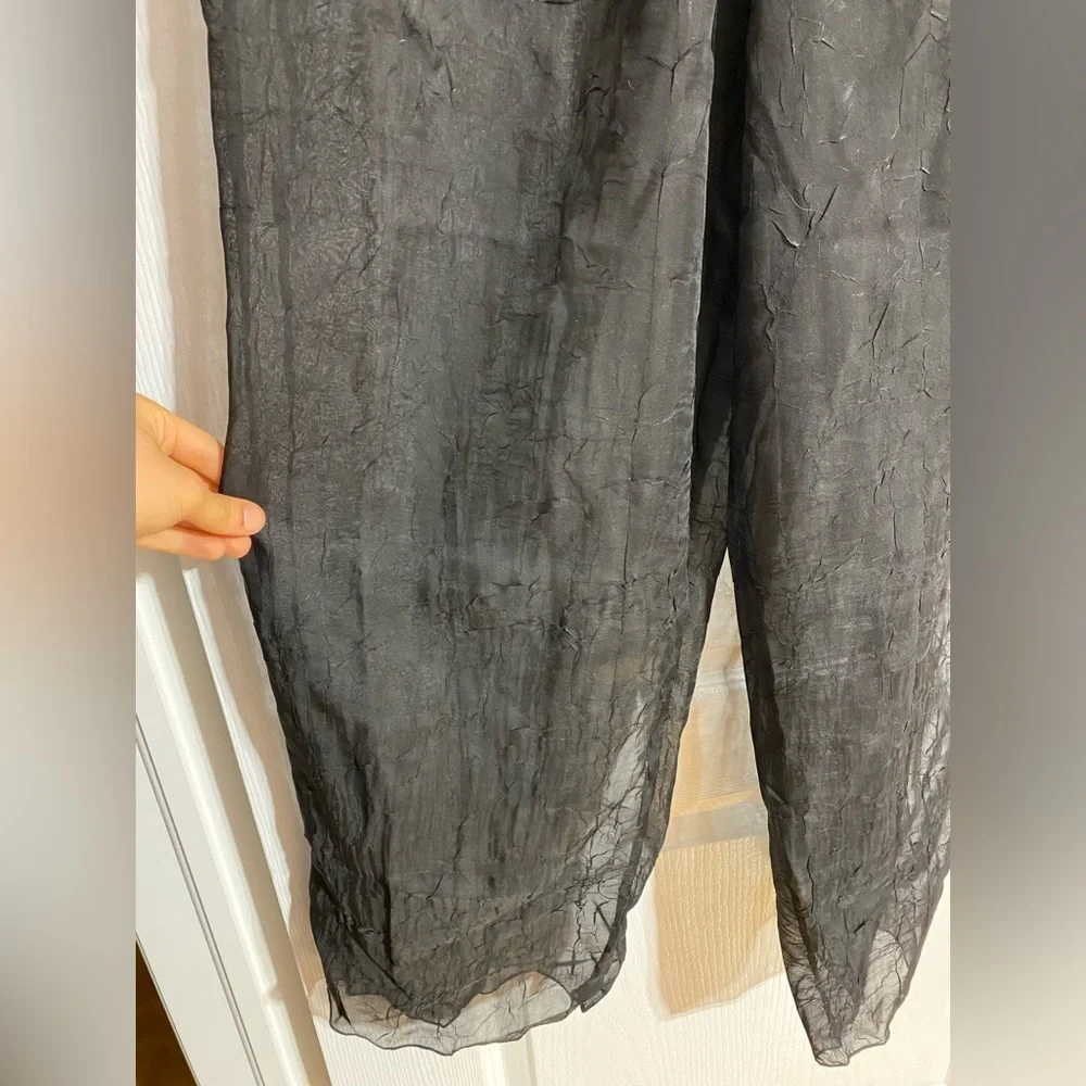 NWT Krista Boho Sheer Front Tie Coverup Beach Pool Swim Suit Black Pants Size 1X - Picture 3 of 7